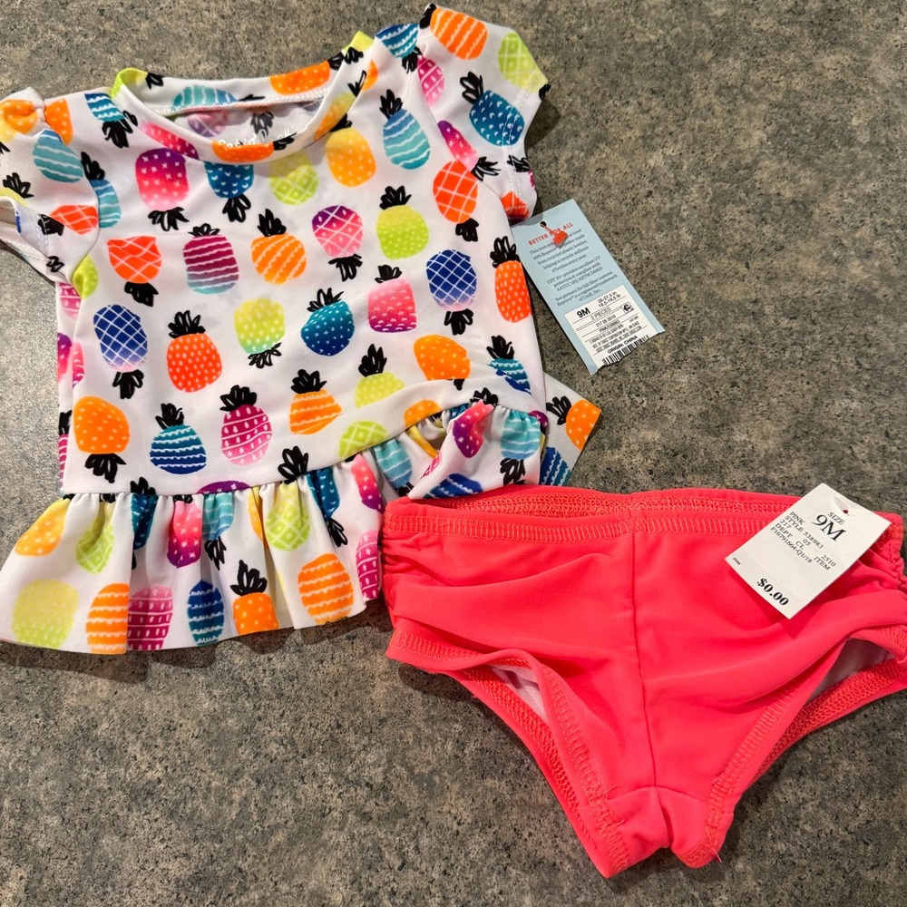 NWT 9 month 2-piece bathing suit